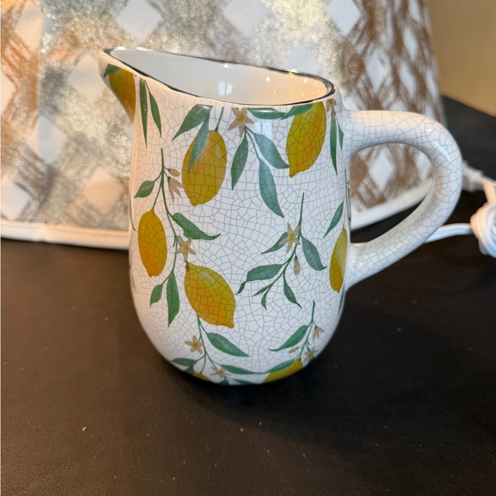 Lemon Patterned Ceramic Pitcher Warmer